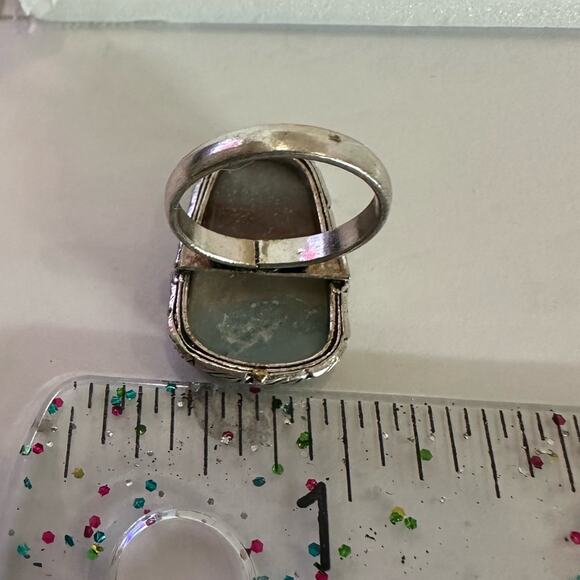 💕 Handmade calcite, gemstone ring, silver plated stamped 925 size 6 - Picture 6 of 6